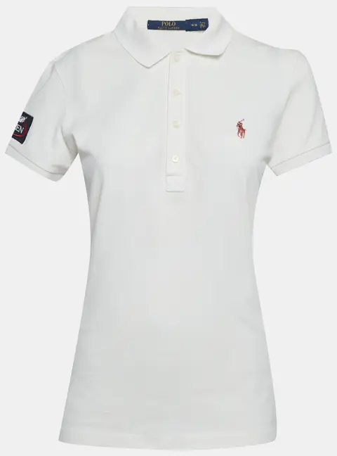 Polo Ralph Lauren White Jersey Pique Polo T-Shirt M