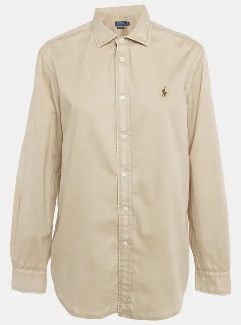 Polo Ralph Lauren Beige Logo Embroidered Cotton Relaxed Fit Shirt XL