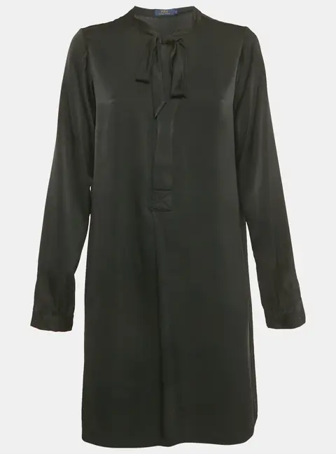 Polo Ralph Lauren Black Satin Mini Dress S