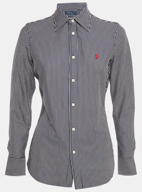 Polo Ralph Lauren Blue Striped Cotton Long Sleeve Shirt S