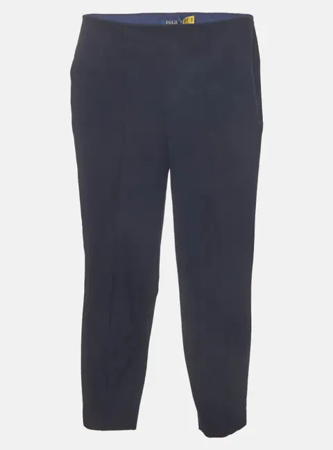 Polo Ralph Lauren Blue Stretch Cotton High Waist Trousers XS