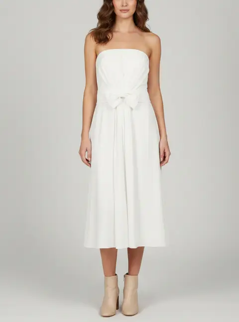 Polo Ralph Lauren Crepe Bustier Midi Dress M