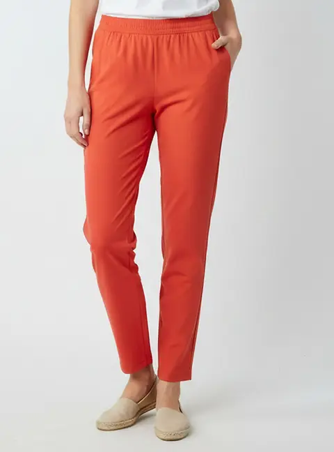 Polo Ralph Lauren Salmon Red Crepe Cropped Pants
