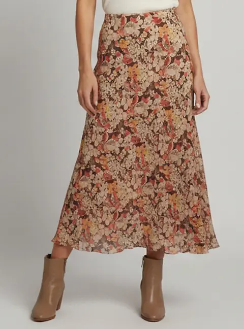 Polo Ralph Lauren Multicolor Floral Print Chiffon Mermaid Skirt L