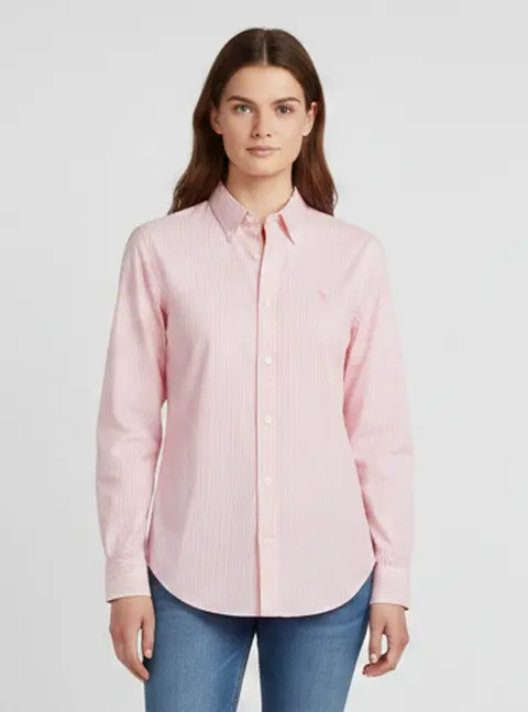 Polo Ralph Lauren Pink Striped Cotton Classic Fit Shirt M
