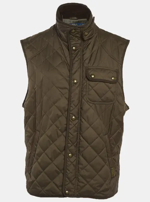 Polo Ralph Lauren Brown Quilted Zip Up Vest L
