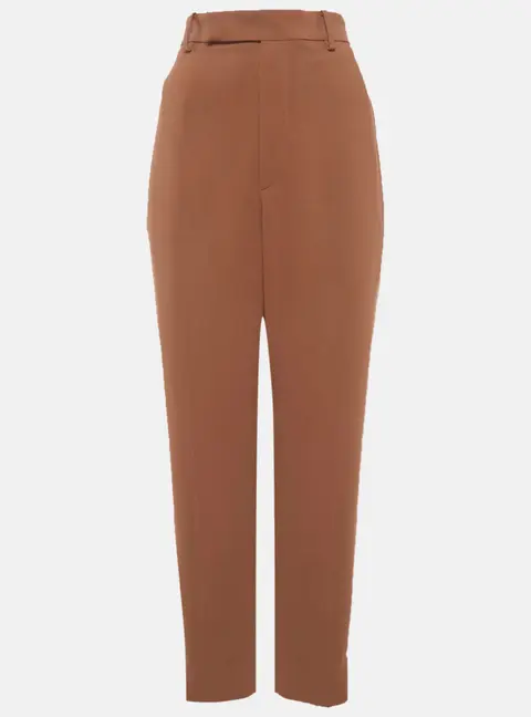Ralph Lauren Purple Label Brown Crepe Zip Up Trousers M