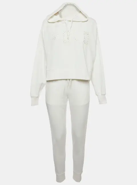 Polo Ralph Lauren White Crochet Trim Cotton Sweatsuit XS/S