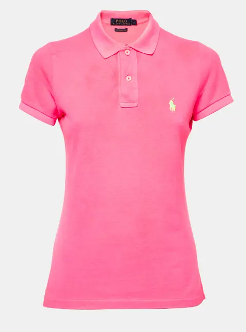 Polo Ralph Lauren Neon Pink Cotton Polo T-Shirt S