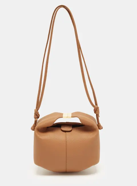 Pol&egrave;ne B&eacute;ri Camel Leather Shoulder Bag