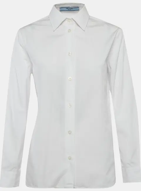Prada White Cotton Button Up Shirt XS