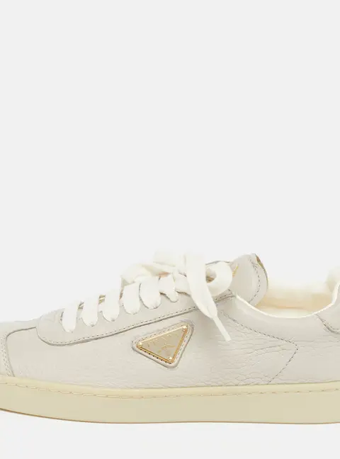 Prada Lane Size 36 Grey Leather Lace Up Sneakers