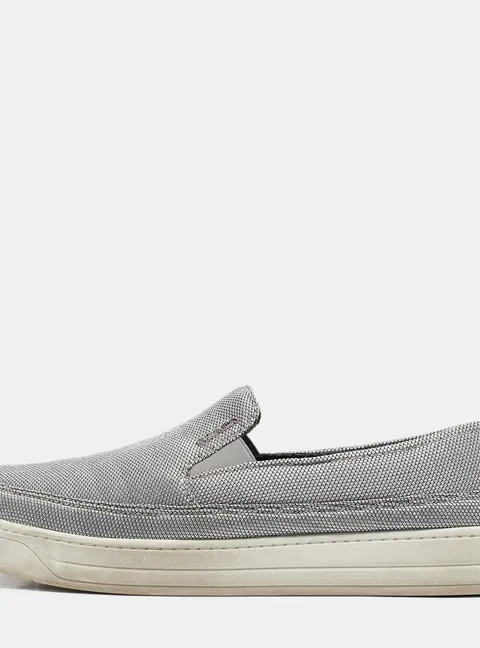 Prada Sport Silver Nylon Slip On Sneakers Size 39