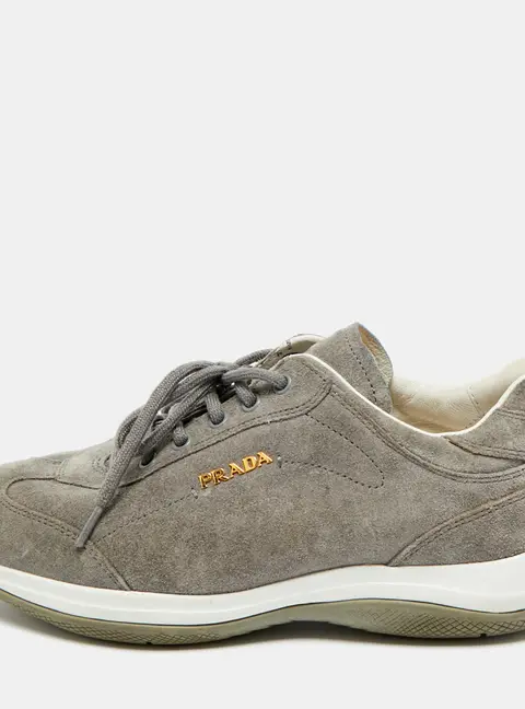 Prada Sport Size 36.5 Grey Suede Low Top Sneakers
