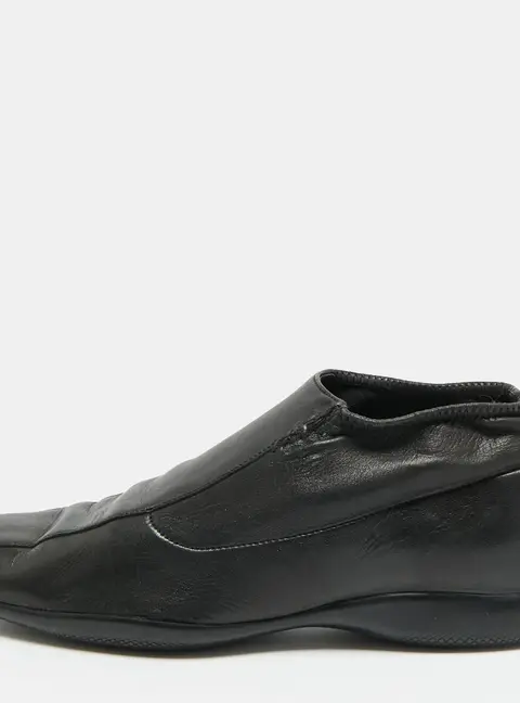 Prada Sport Size 38 Black Leather Slip On Sneakers