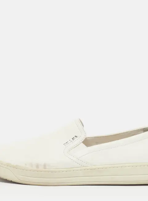 Prada Sport Size 38.5 White Leather Slip On Sneakers