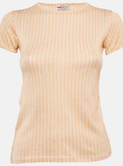 Prada Orange Stripped Jersey Fitted Top S