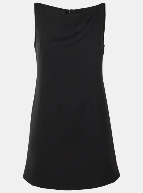 Prada Black Crepe Sleeveless Mini Tunic Dress M
