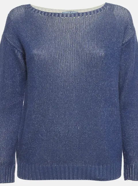 Prada Blue Rib Knit Sweater S