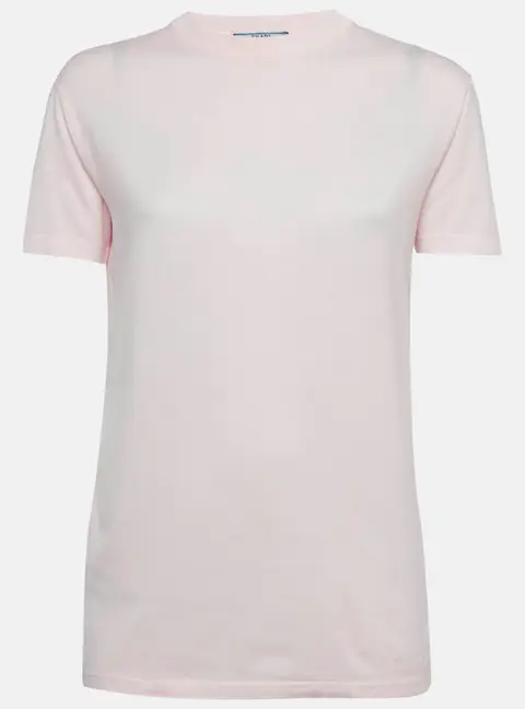 Prada Pastel Pink Cotton Crewneck T-Shirt XS