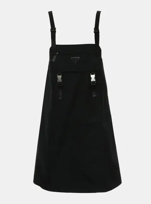 Prada Re-Nylon Black Sleeveless Gabardine Dress S