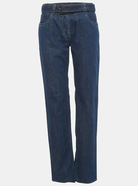 Prada Blue Denim Straight Leg Button Up Jeans M/Waist 30"
