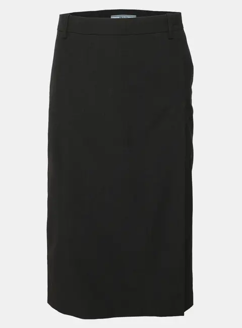 Prada Dark Grey Wool Midi Skirt L