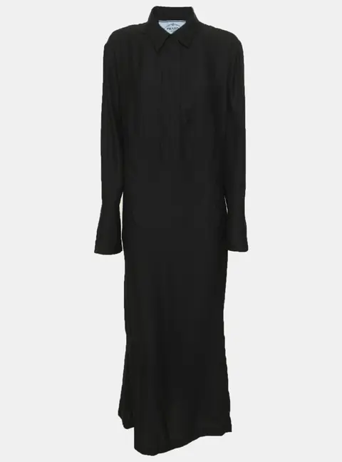 Prada Black Satin Abaya M