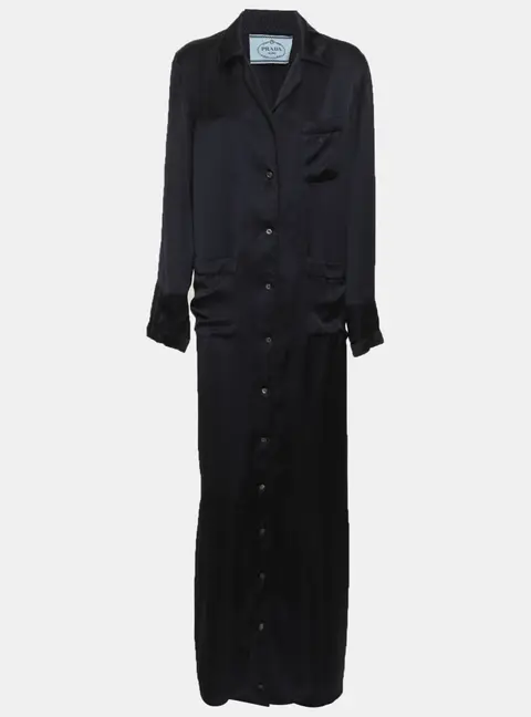 Prada Dark Navy Satin Abaya XS