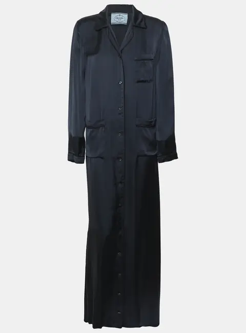 Prada Midnight Blue Satin Abaya XS
