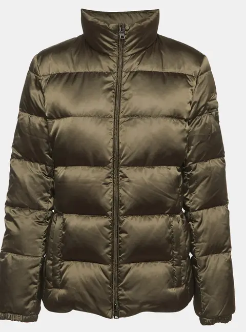 Prada Olive Green Quilted Nylon Puffer Jacket M