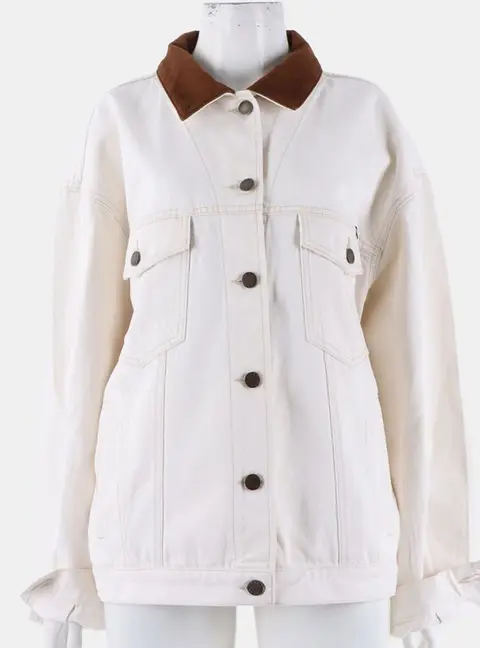 Prada Old Brown/Cream Denim Blouson Size M