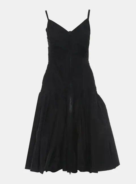 Prada 2017 Zip Up Pleated Nylon Dress