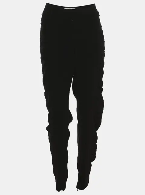 Prada Black Pleated Crepe Capri Trousers L