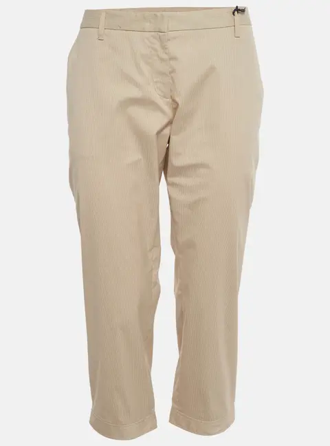 Prada Beige Pinstripe Cotton Blend Capri Pants L