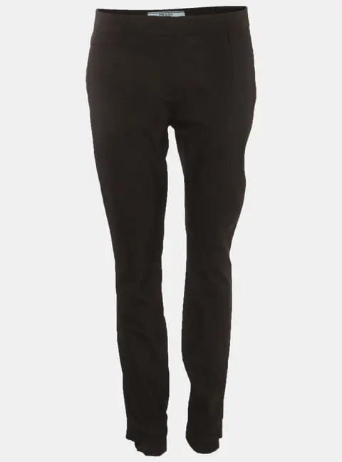 Prada Black Stretch Wool Zip Detail Trouser M