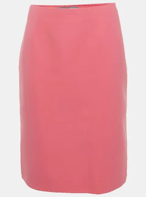 Prada Pink Stretch Cotton Pencil Skirt L