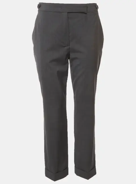 Prada Grey Wool Button-Tab Waist Straight Fit Trousers S