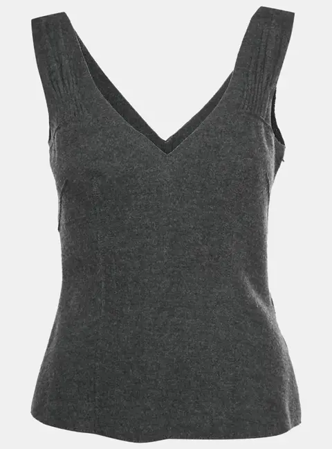 Prada Grey Wool Knit Sleeveless Top S