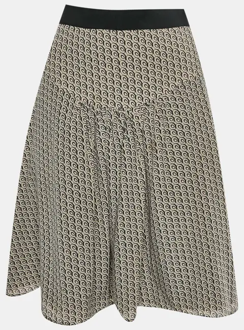 Prada Beige Printed Silk Short Skirt S
