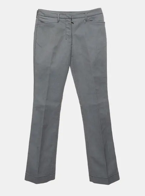 Prada Blue Cotton Twill Linea Rossa Straight Leg Trousers S