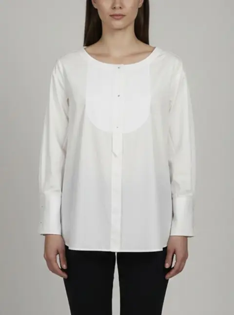 Prada White Cotton Poplin Oversized Blouse S