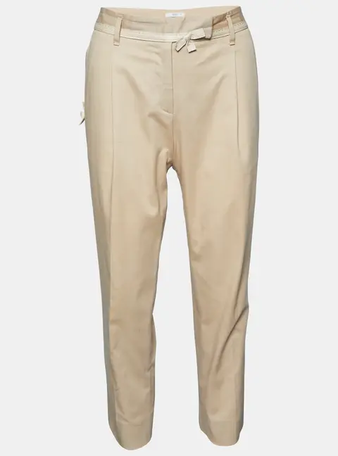 Prada Beige Cotton Tapered Leg Trousers M