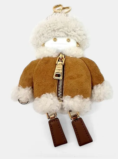 Prada Soft Robot Shearling Keychain
