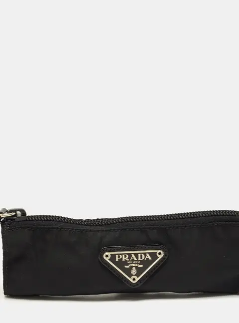 Prada Logo Black Nylon Pen Case