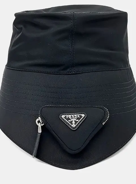 Prada Black Re-Nylon Pouch Bucket Hat