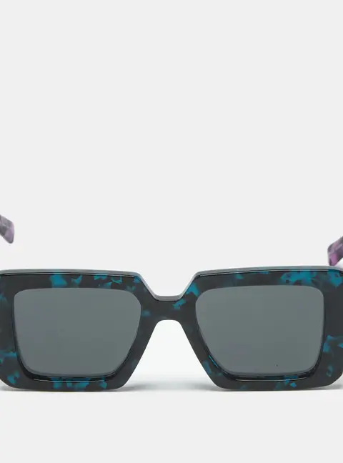 Prada Tortoise Blue/Purple SPR 23Y Frame Square Sunglasses