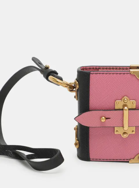 Prada Cahier Book Pink Leather Bag Charm