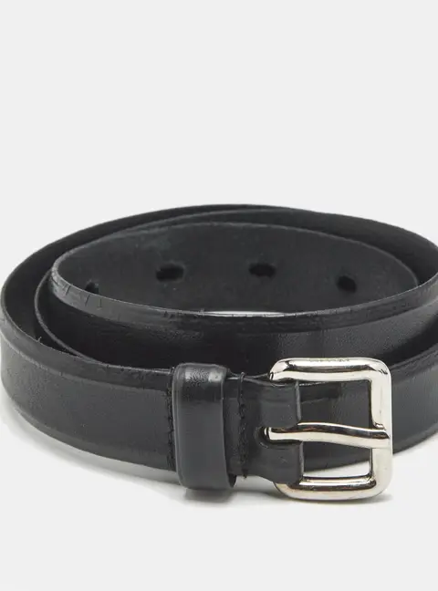 Prada 80 CM Buckle Belt Black Leather