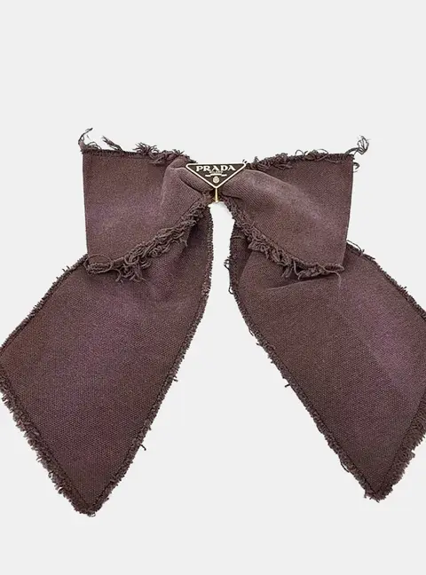 Prada Brown ribbon hair clip